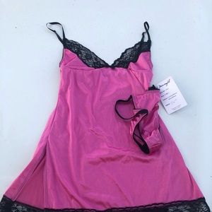 Silk Fuchsia and black lingerie
